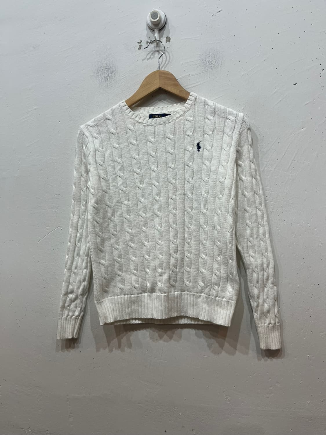 폴로랄프로렌 여성 코튼 케이블 니트 화이트 S 상품이미지1
