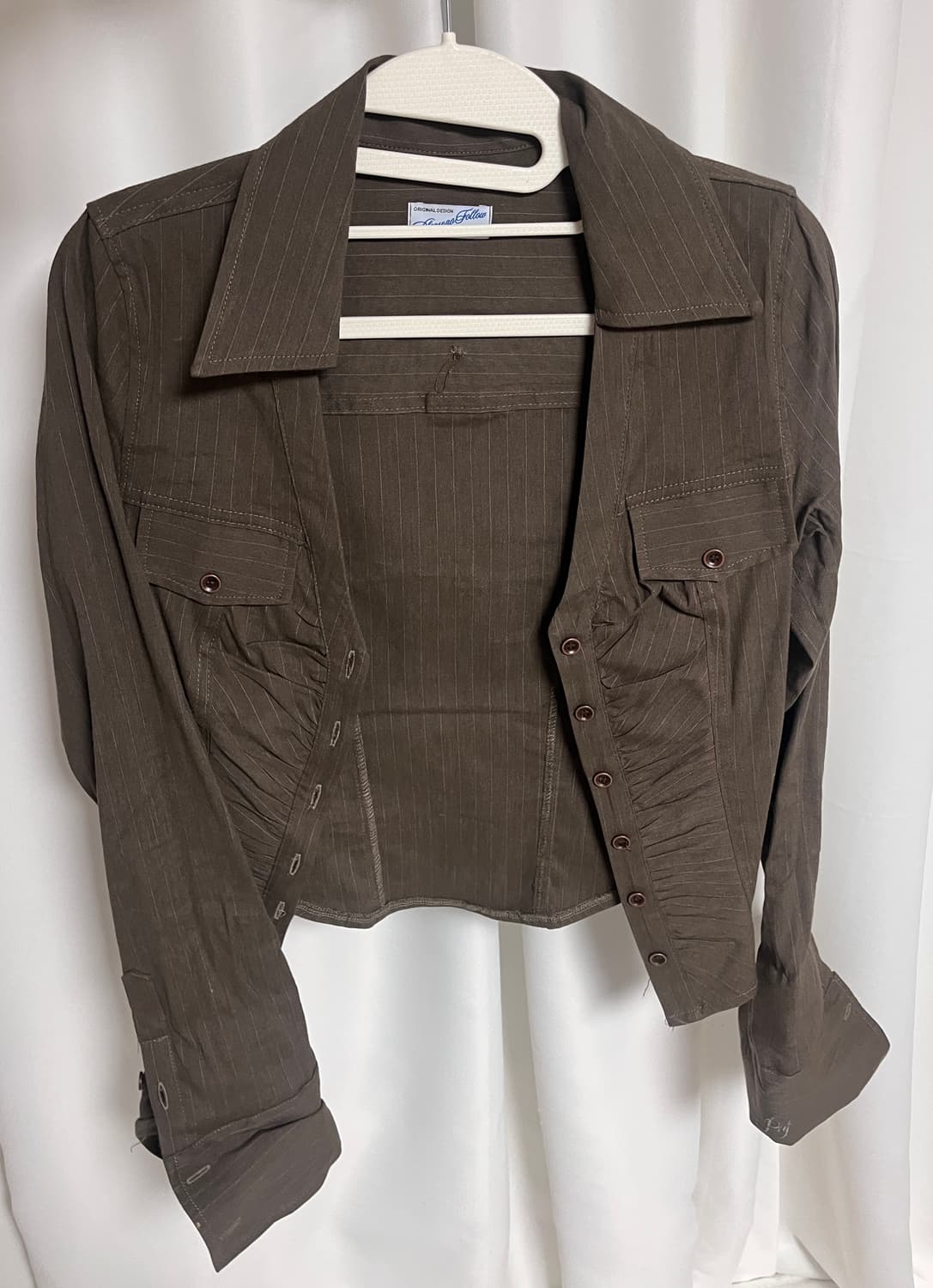 Kayla Shirring Shirt Top (Khaki) 상품이미지2