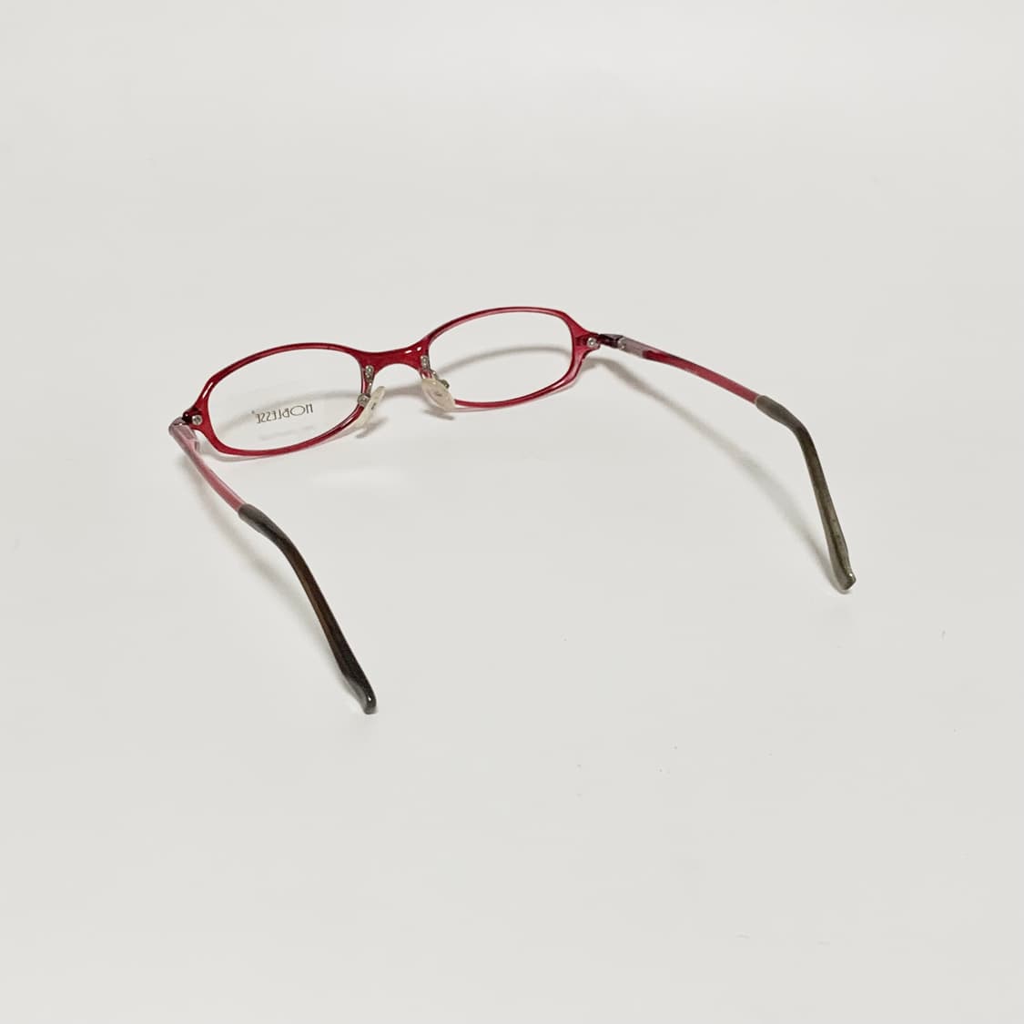 977 노블레스 데드스탁 빈티지 안경테 레트로 타원형 핑크 레드 투명 상품이미지4