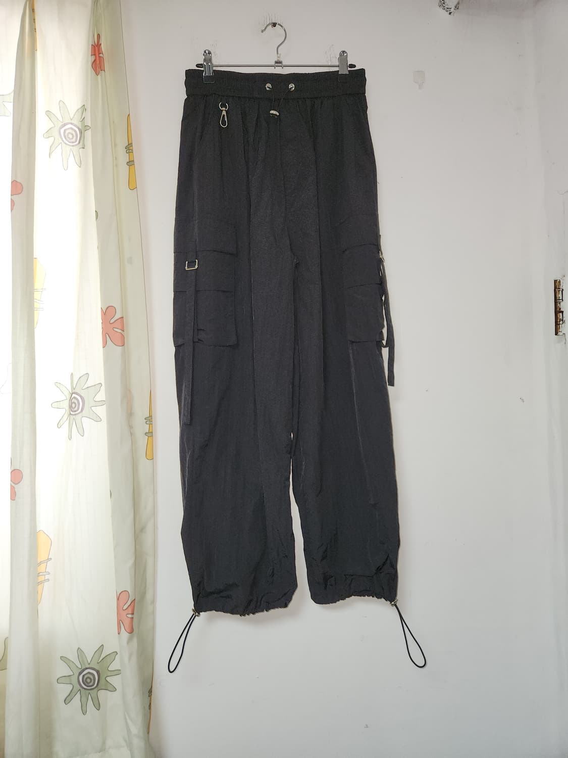 블랙 스트링 카고 조거팬츠 XL 상품이미지1