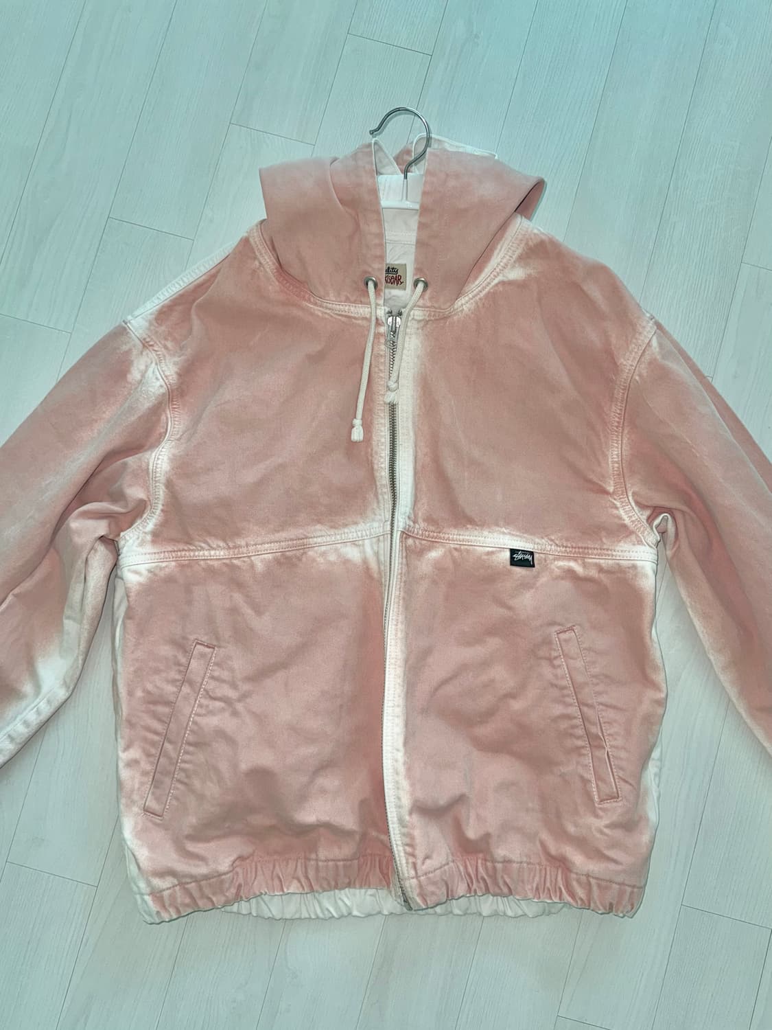 스투시 스프레이 다이 후드 워크 자켓 페이디드 핑크 XL 상품이미지5