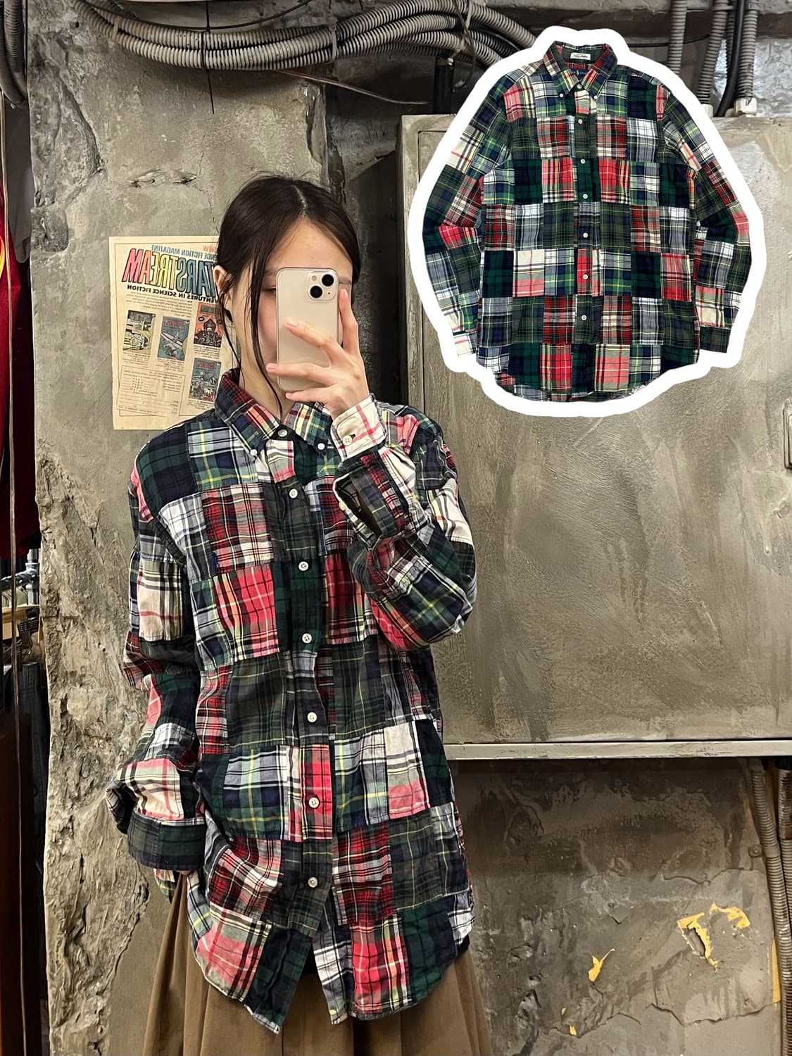 폴로 랄프로렌 패치워크 셔츠 M #csz536 상품이미지1