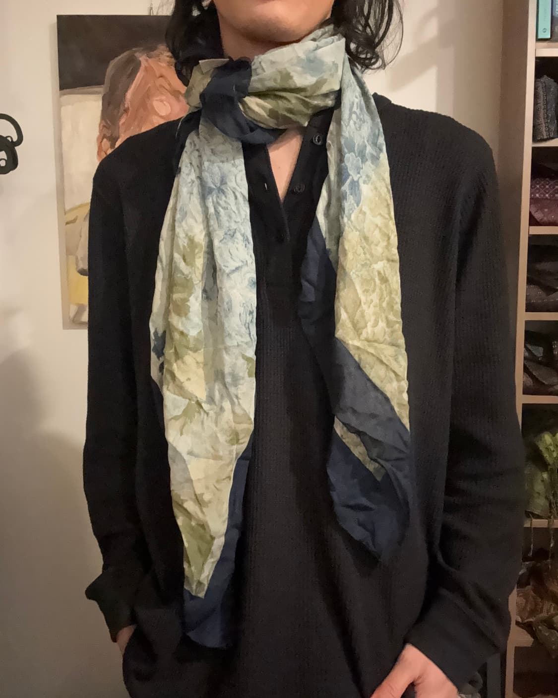 블루 패턴 스카프 상품이미지4