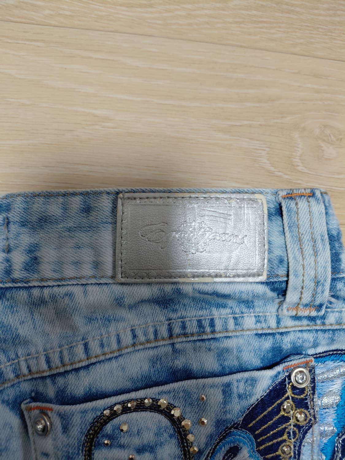 에고이스트 대대장 Y2K 나비자수 데님스커트 상품이미지3