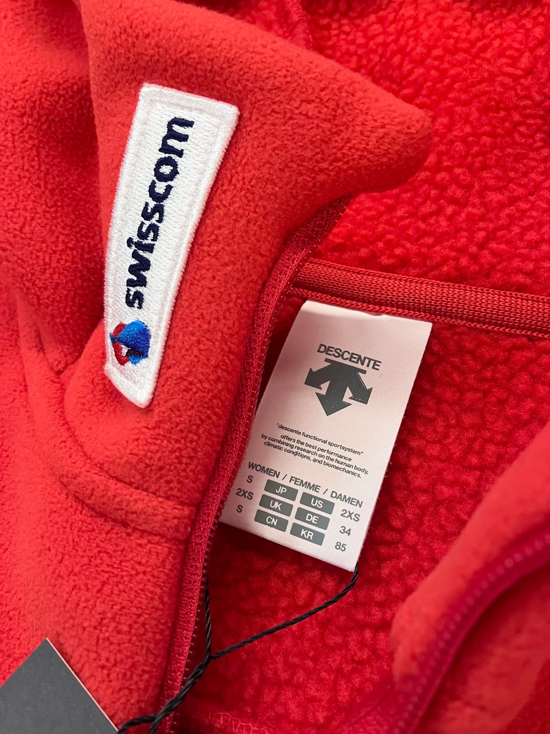 데상트 스위스 스키 본딩 플리스 자켓 레드 85 #csz3710 상품이미지6