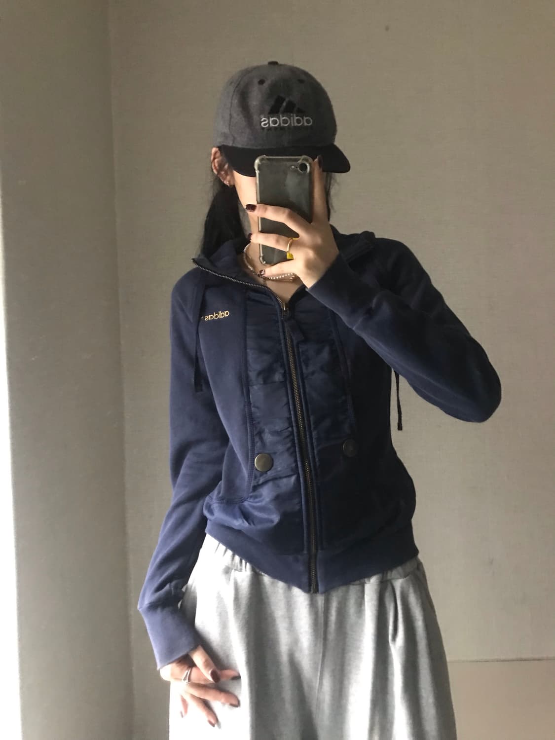 아디다스 네이비 슬림핏 후드집업 상품이미지1