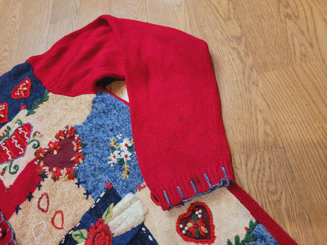 빈티지 자수 핸드메이드 니트가디건55 상품이미지4