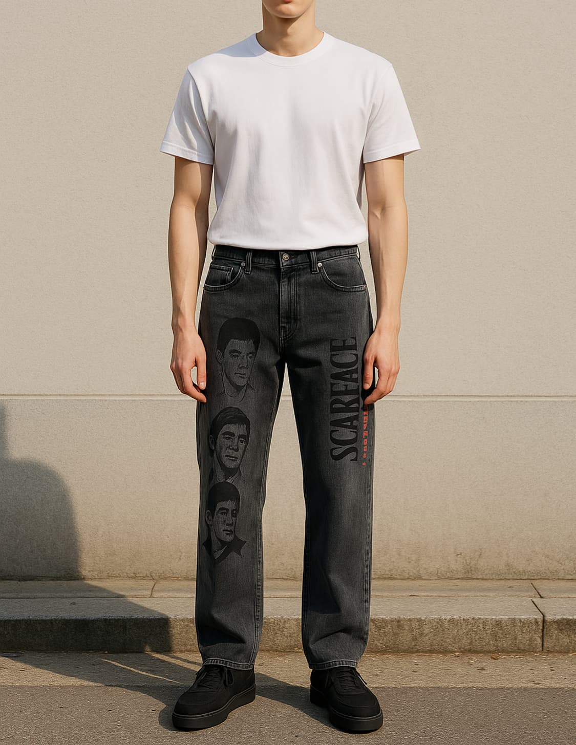 LMC X 스카페이스 흑청 와이드 데님 팬츠_호칭2 상품이미지1