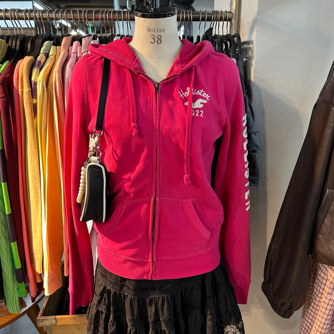 Hollister Pink Zip-Up Hoodie 상품이미지2