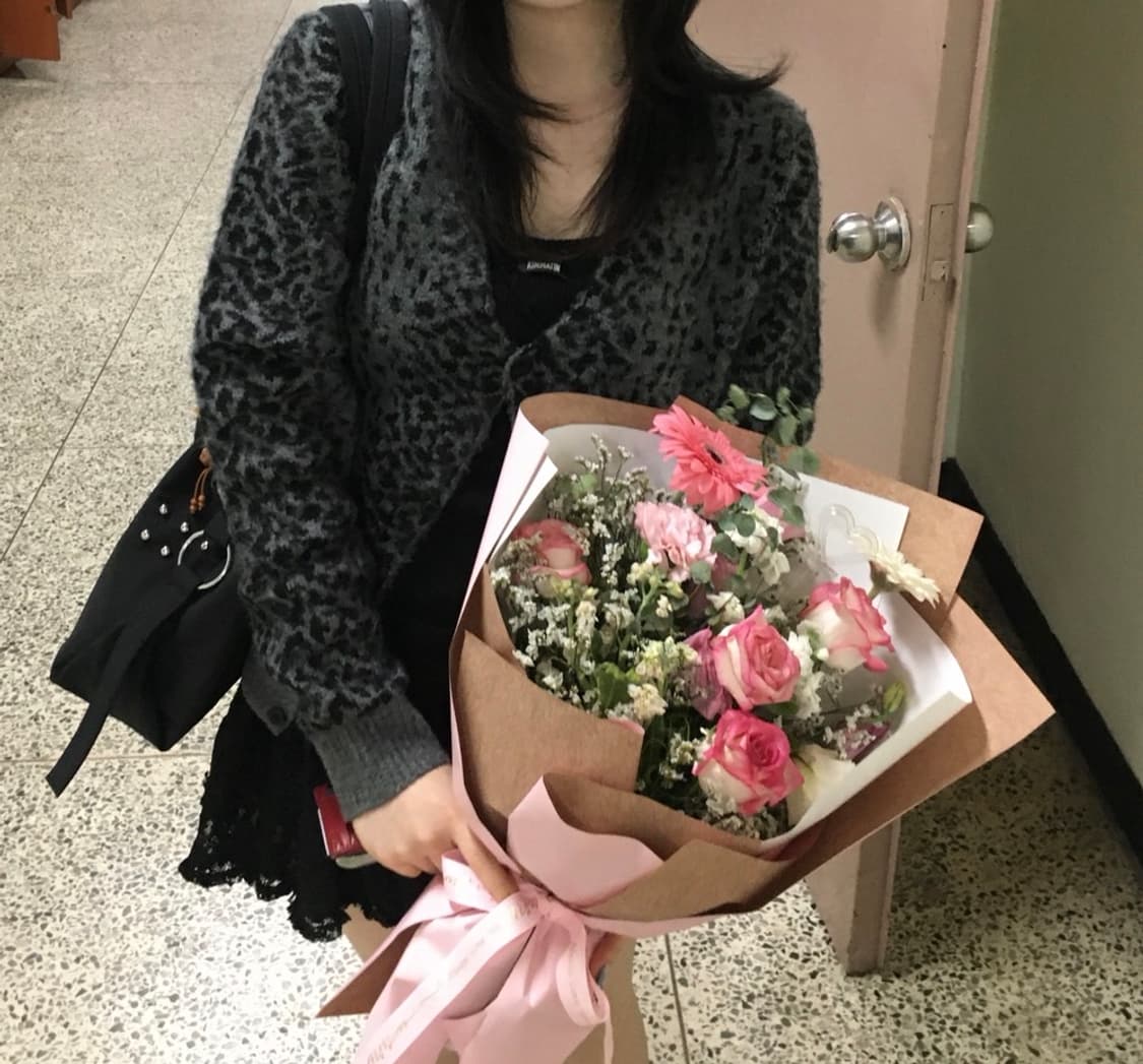 스웨이드 레오파드 가디건 블랙 상품이미지4