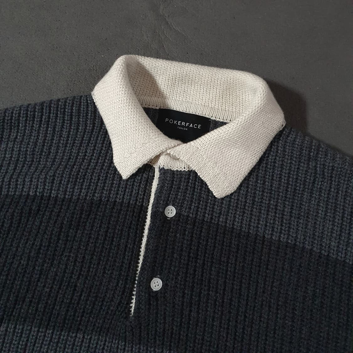 포커페이스 럭비 니트 스웨터 50 그레이차콜 상품이미지6