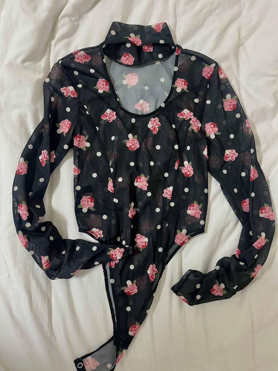 ANNA SUI × LILY BROWN 플라워 도트 쉬어 바디수트 상품이미지2