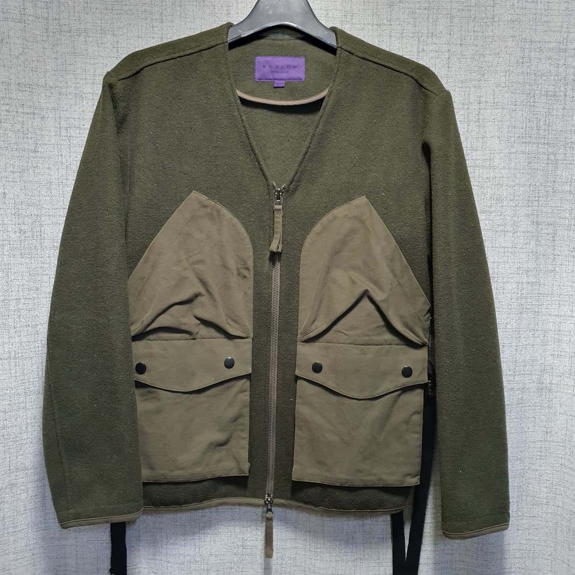 비슬로우 남성 모 퍼플 헌팅 가디건 올리브  상품이미지1