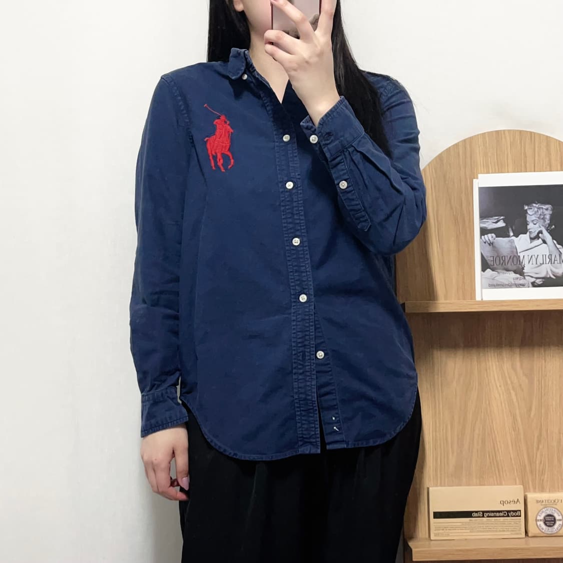 [정품] 폴로 네이비 / 레드빅포니 솔리드 셔츠 [ 실확 ] 상품이미지2