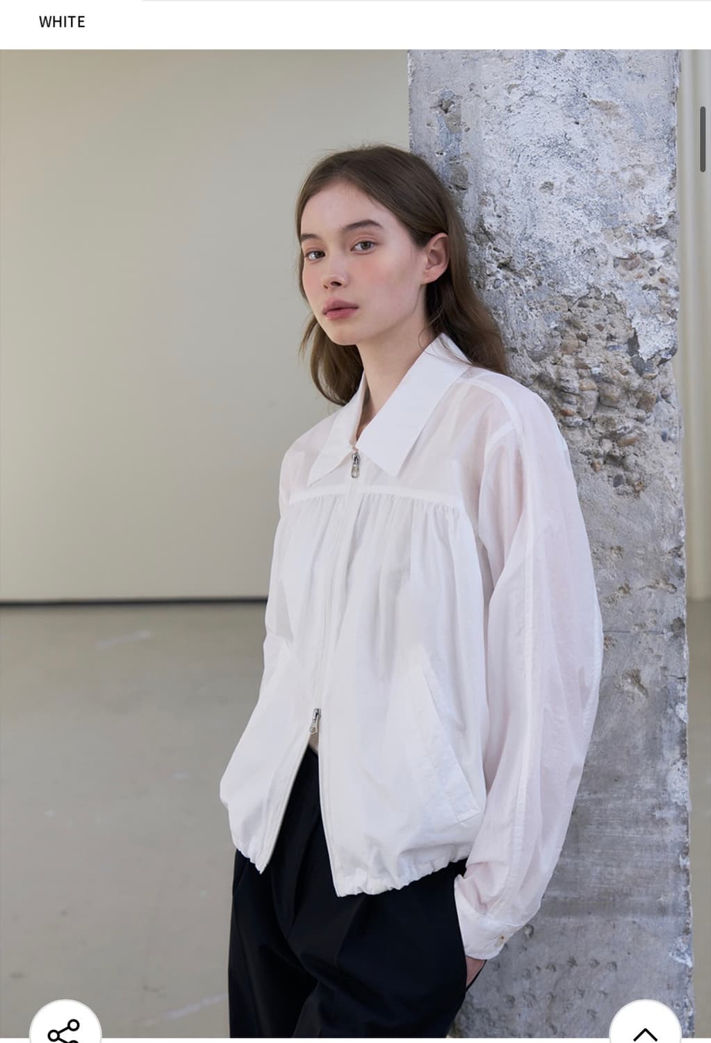 (S) 드로우핏 셔링 집업 윈드브레이커 [WHITE] 바람막이 판매 상품이미지3