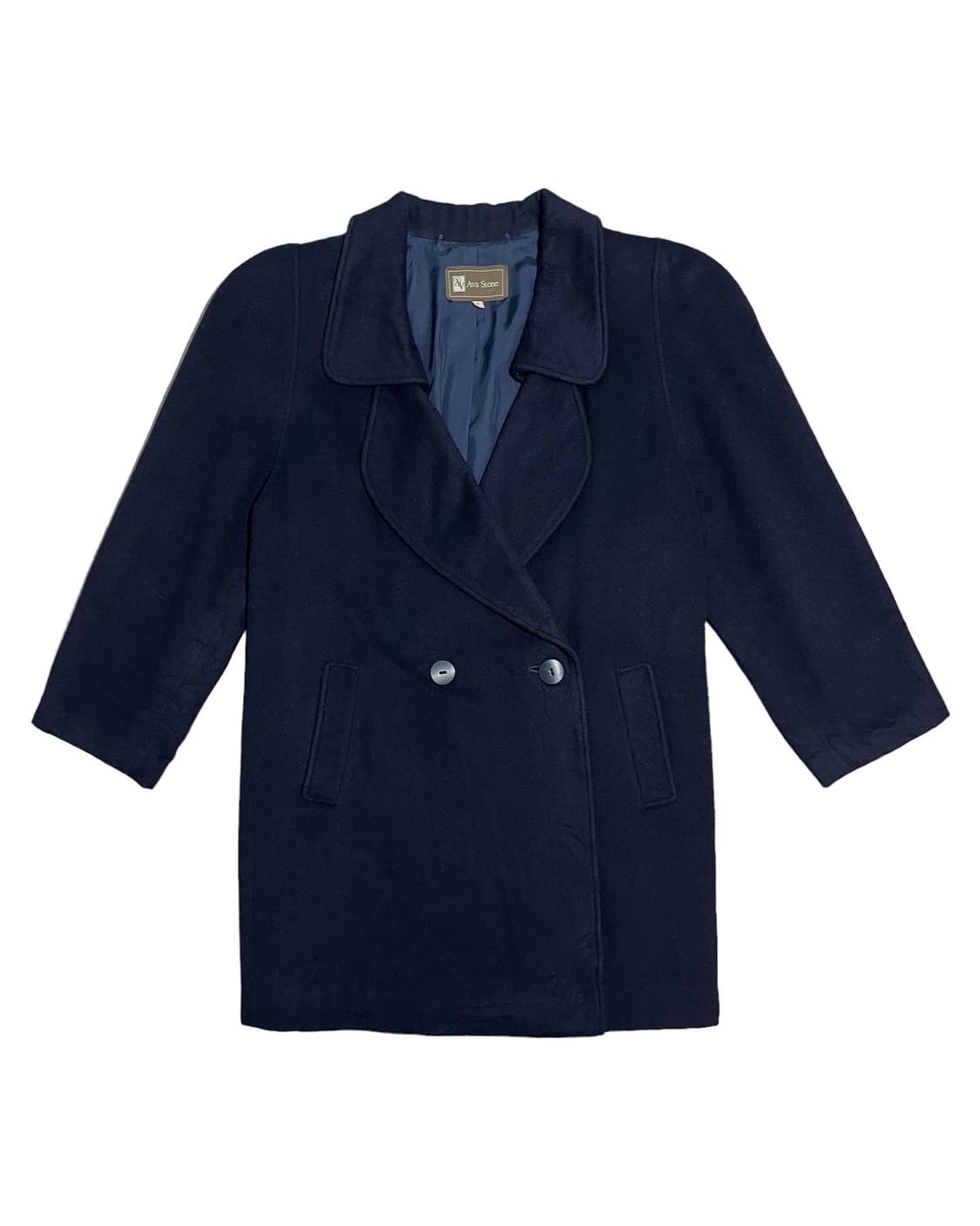 [F] VTG JPN 울 더블 코트 네이비 상품이미지1