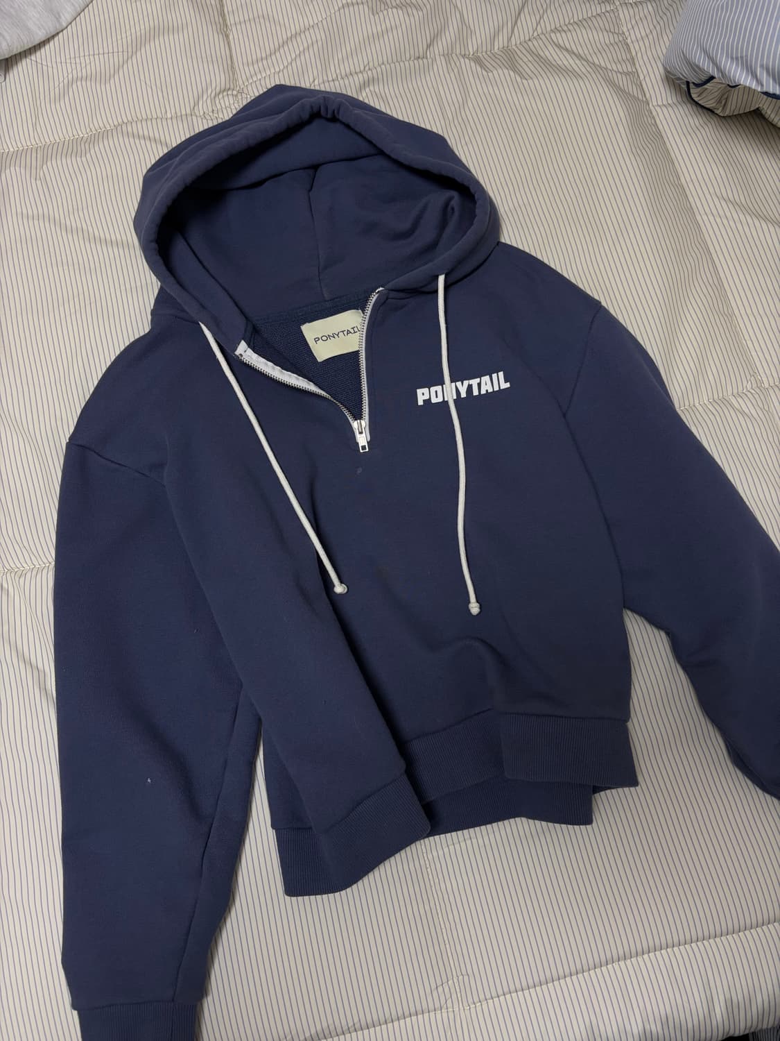 PONTAIL 네이비 후드 집업 상품이미지1