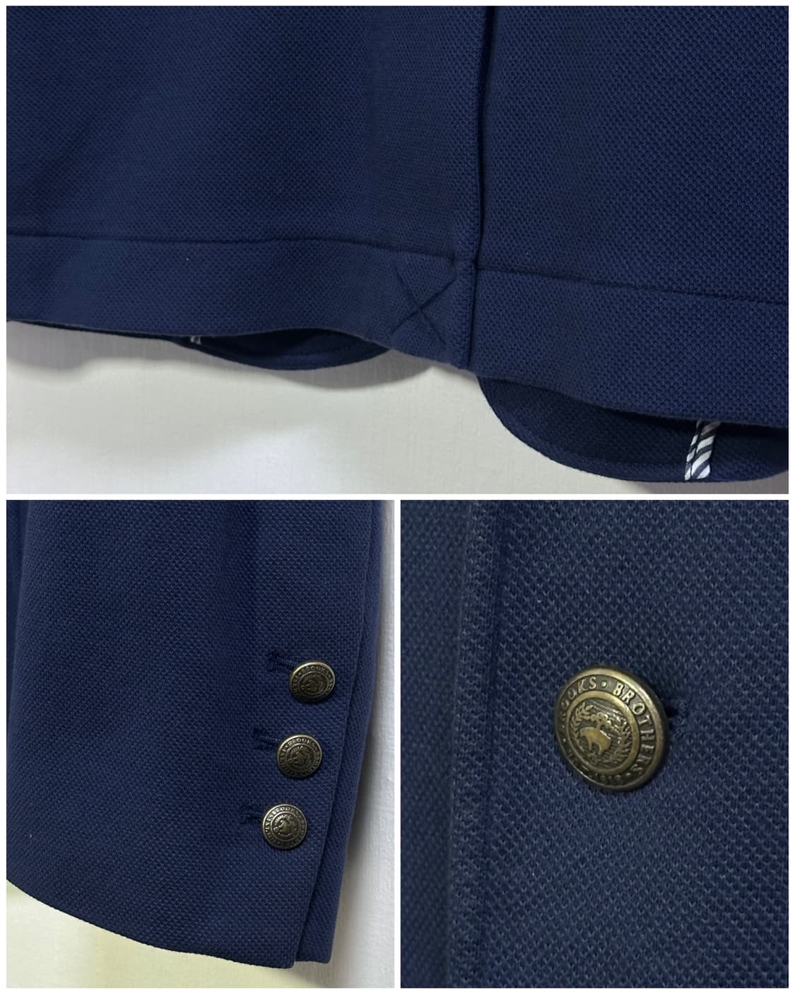 새상품) 브룩스브라더스 앤틱 금장 코튼 블레이저 L/105/네이비 상품이미지2