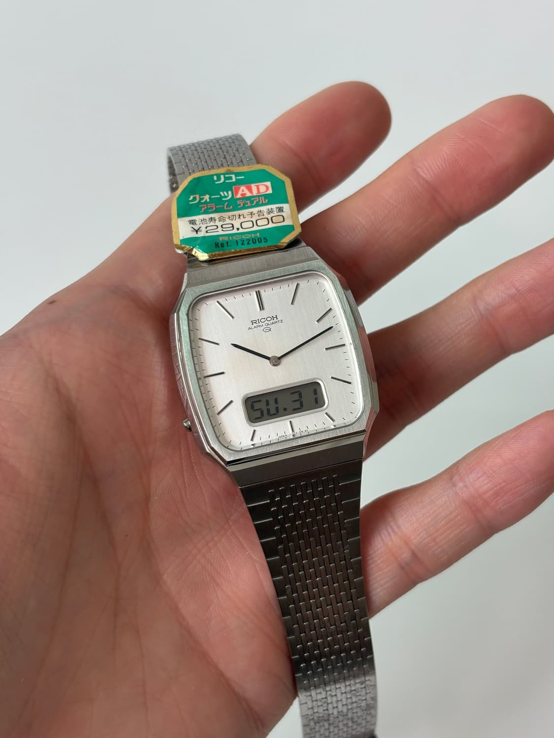 1980s Silver Square Ana-Digi Riquartz 상품이미지2