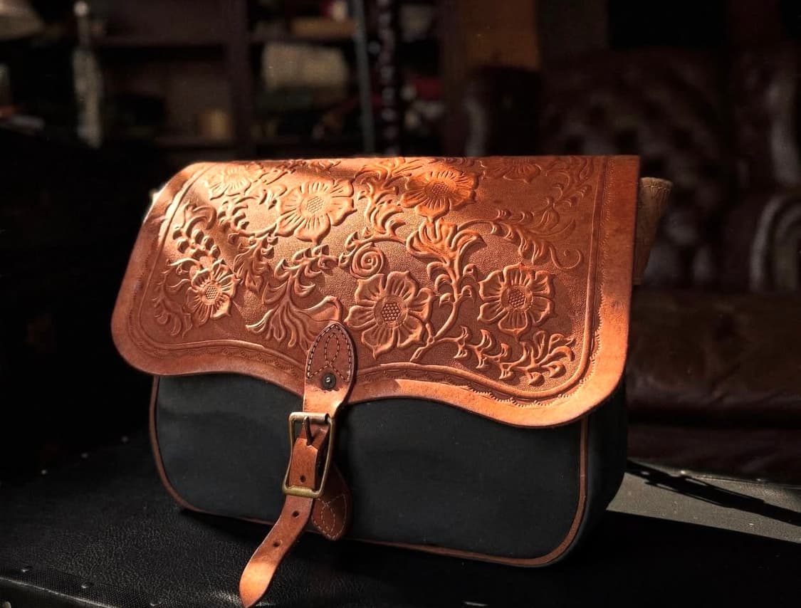 더블알엘 rrl Tooled Leather Canvas Messenger 상품이미지3