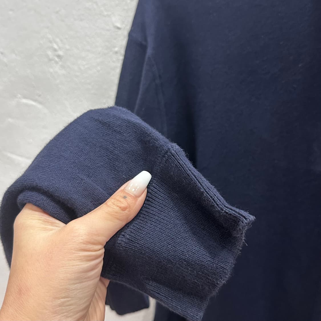 폴로 네이비 피마코튼 하프집업 니트M 상품이미지6