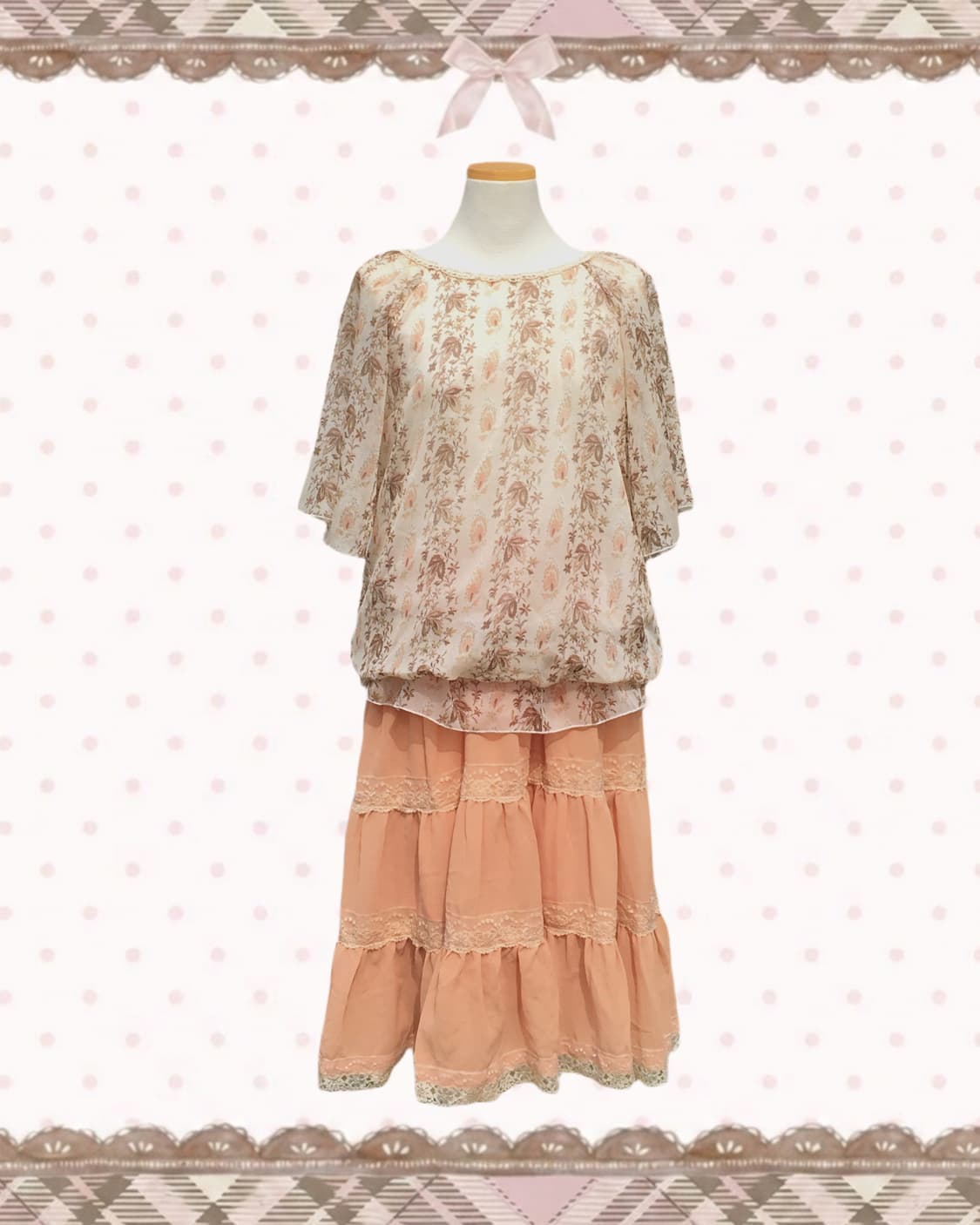 보태니컬 쉬폰 반팔 블라우스 상품이미지2