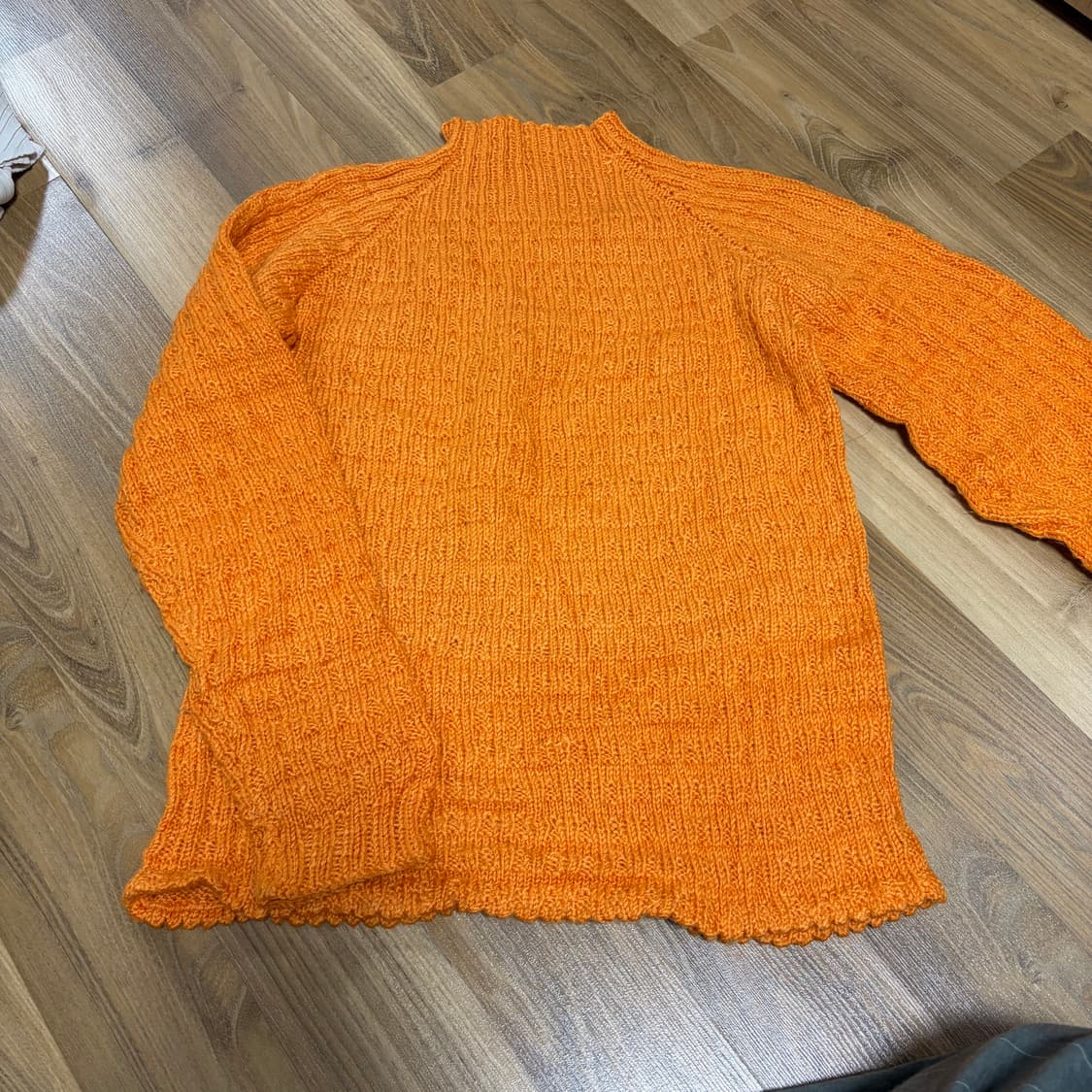 일본 빈티지샵 오렌지 하이넥 니트탑 상품이미지1