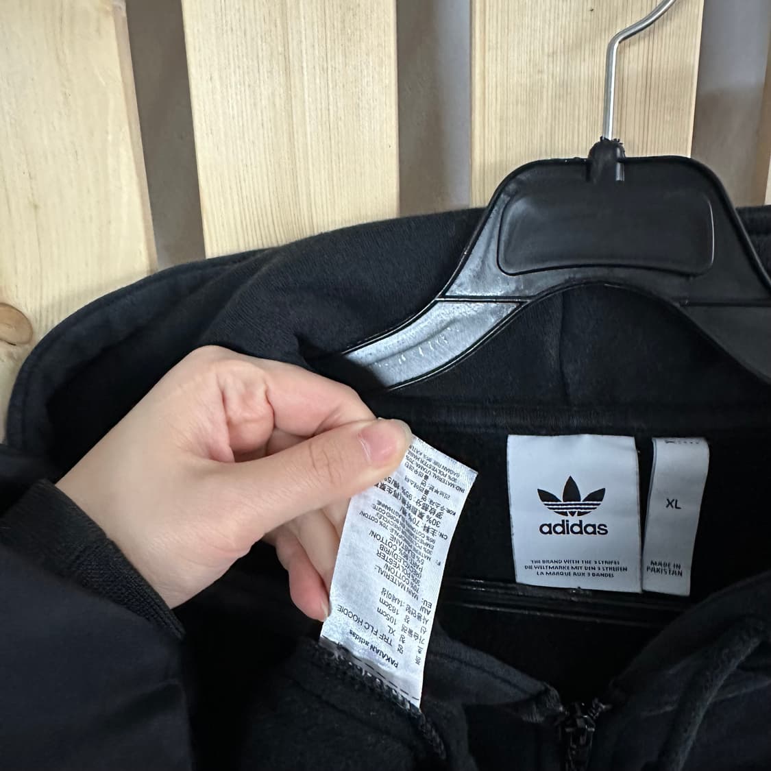 (XL) 아디다스 빅로고 블랙 후드집업 상품이미지5