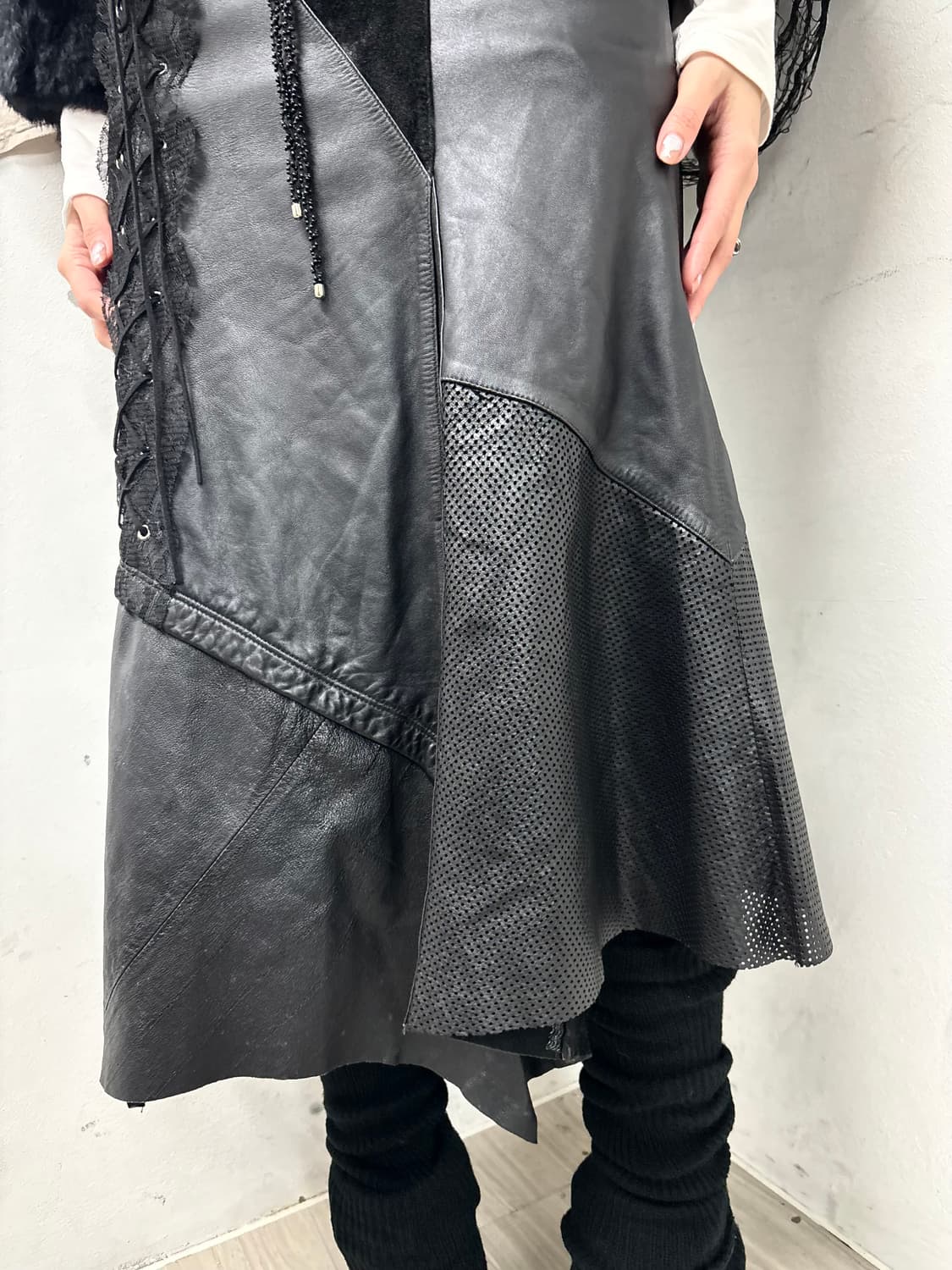 [DOHO] Sheep Leather Lace-Up aesthetic S 상품이미지3