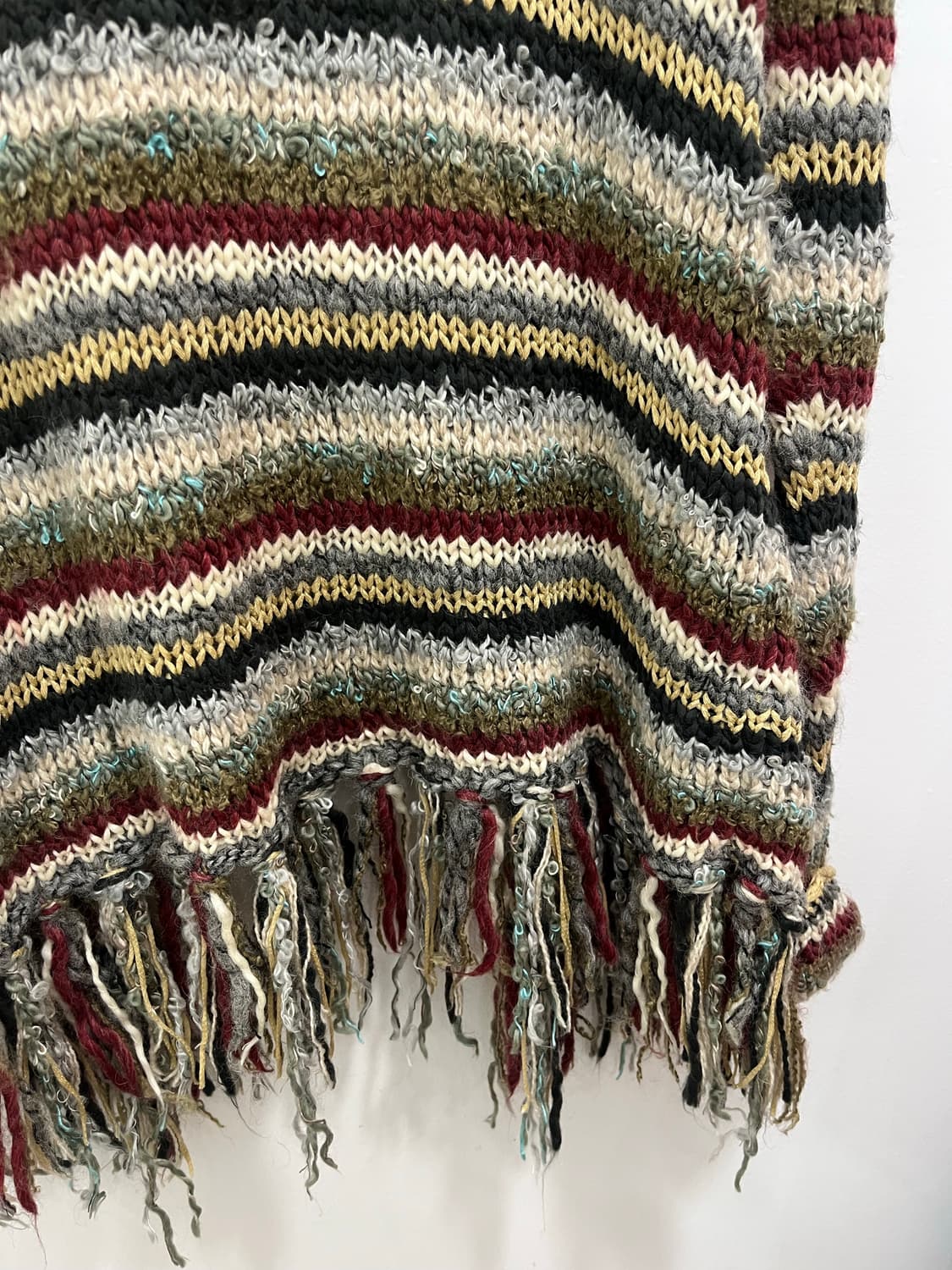 일본 빈티지 히피 무지개떡 테슬 니트 오픈 롱가디건  상품이미지10