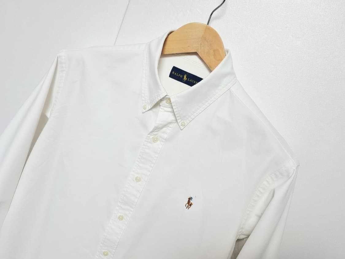 남성 폴로 화이트 흰색 옥스퍼드 긴팔 남방 셔츠 옥스포드 상품이미지1