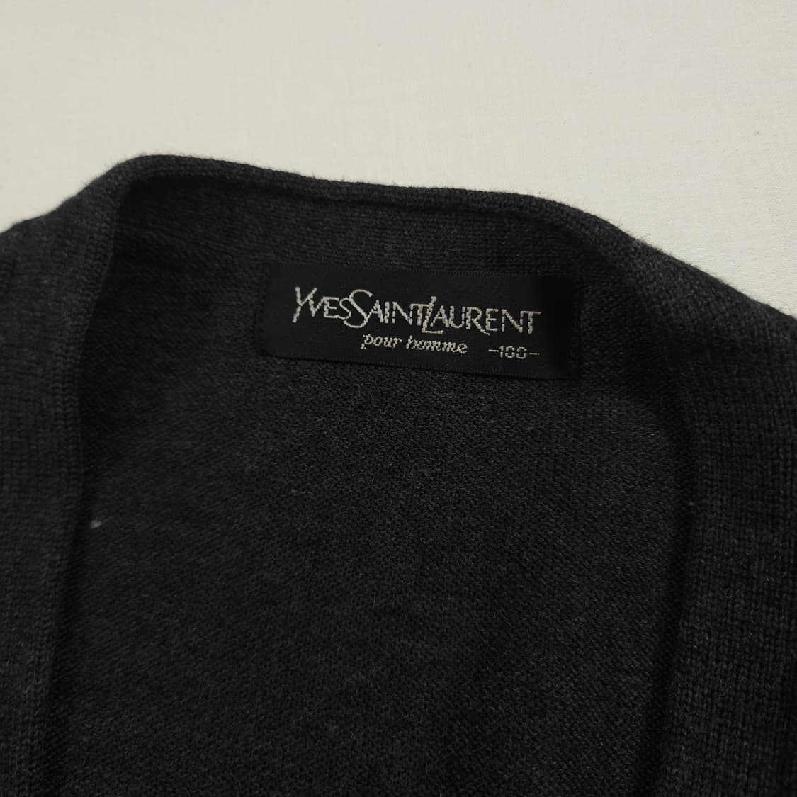 L(100) 입생로랑 아가일 울 가디건 상품이미지4