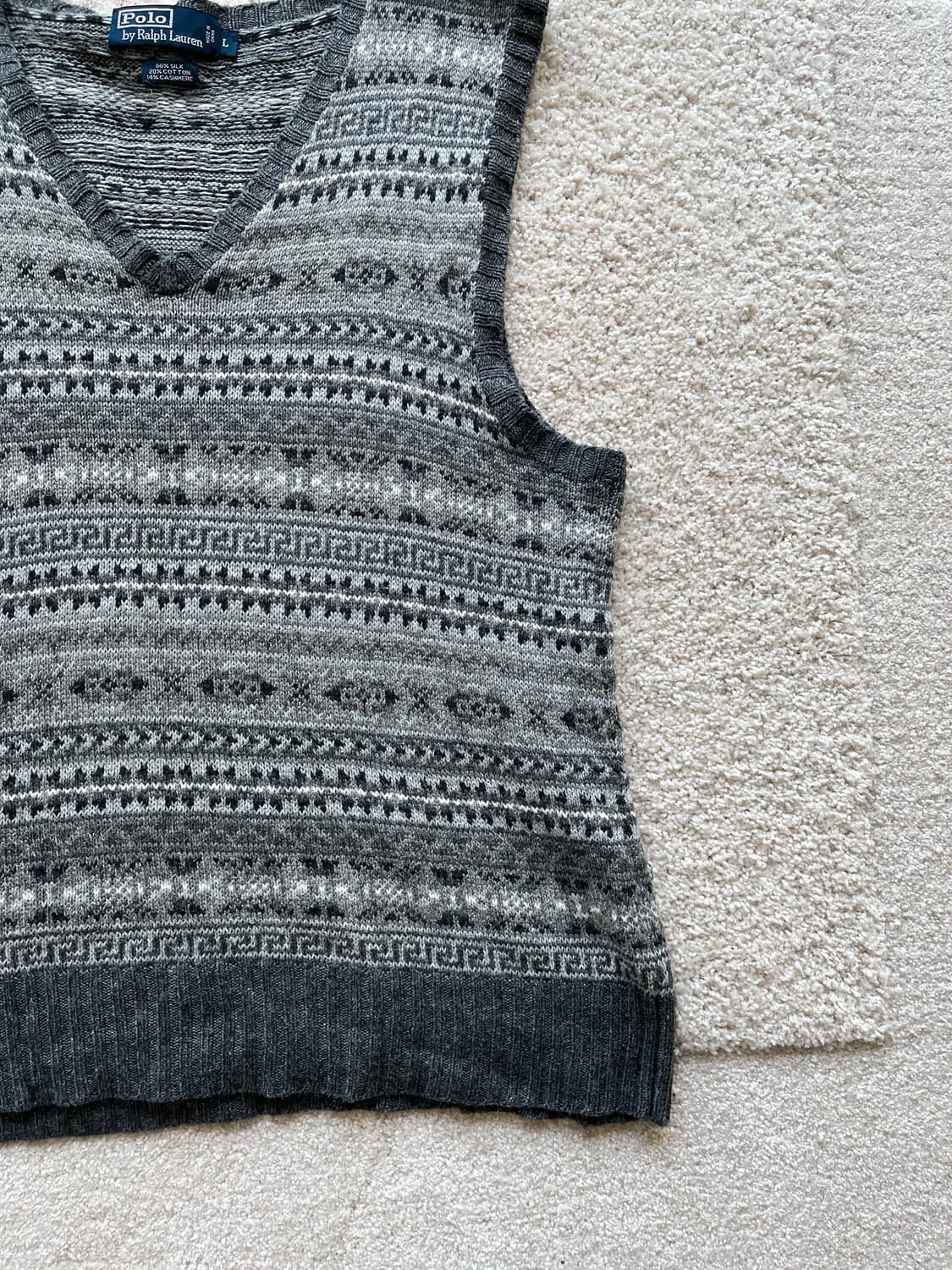 폴로 랄프로렌 캐시미어 실크 페어아일 니트 베스트 (105) 상품이미지3