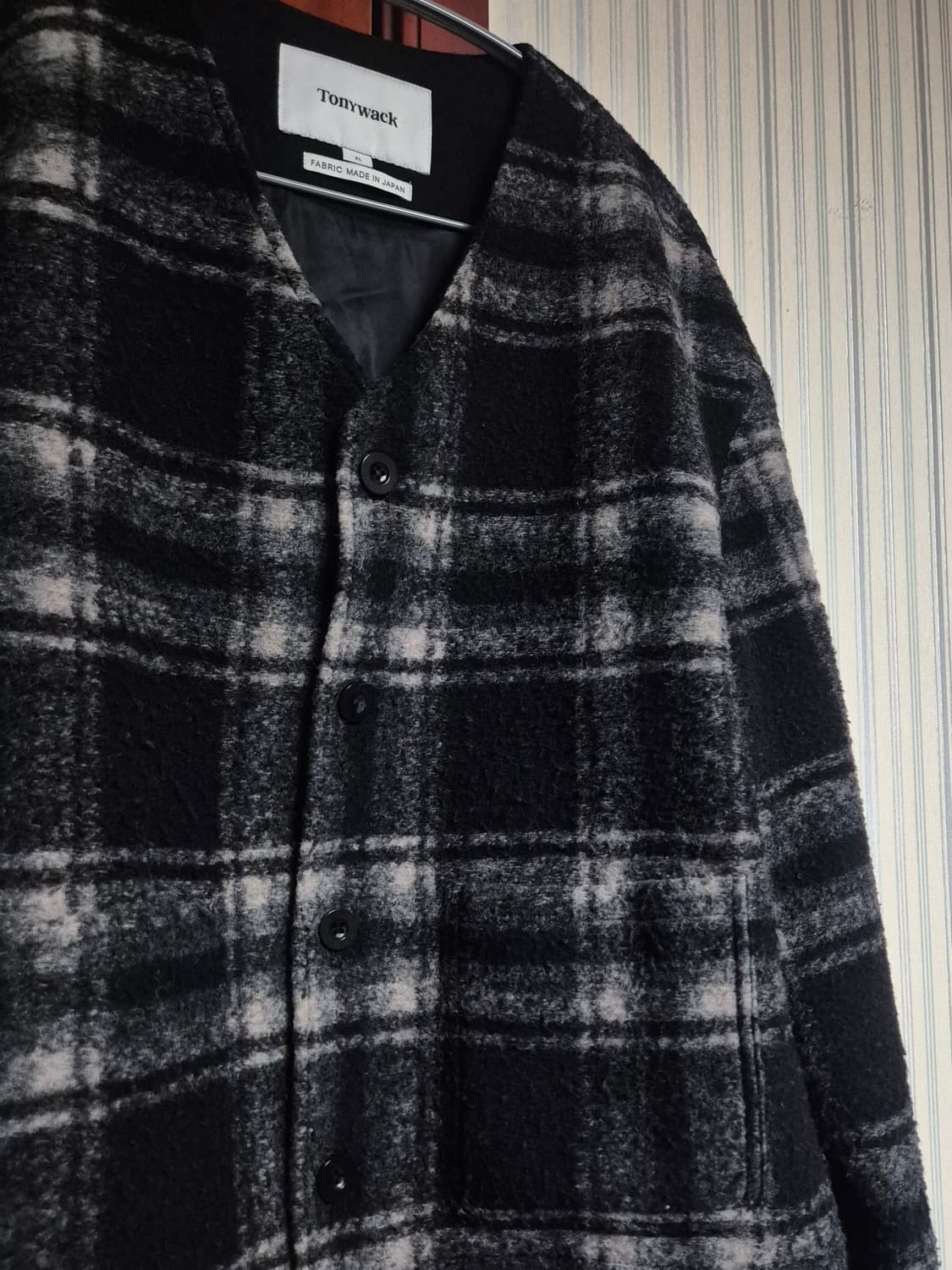 토니웩 모헤어 가디건 Checked Black/Ecru 상품이미지5
