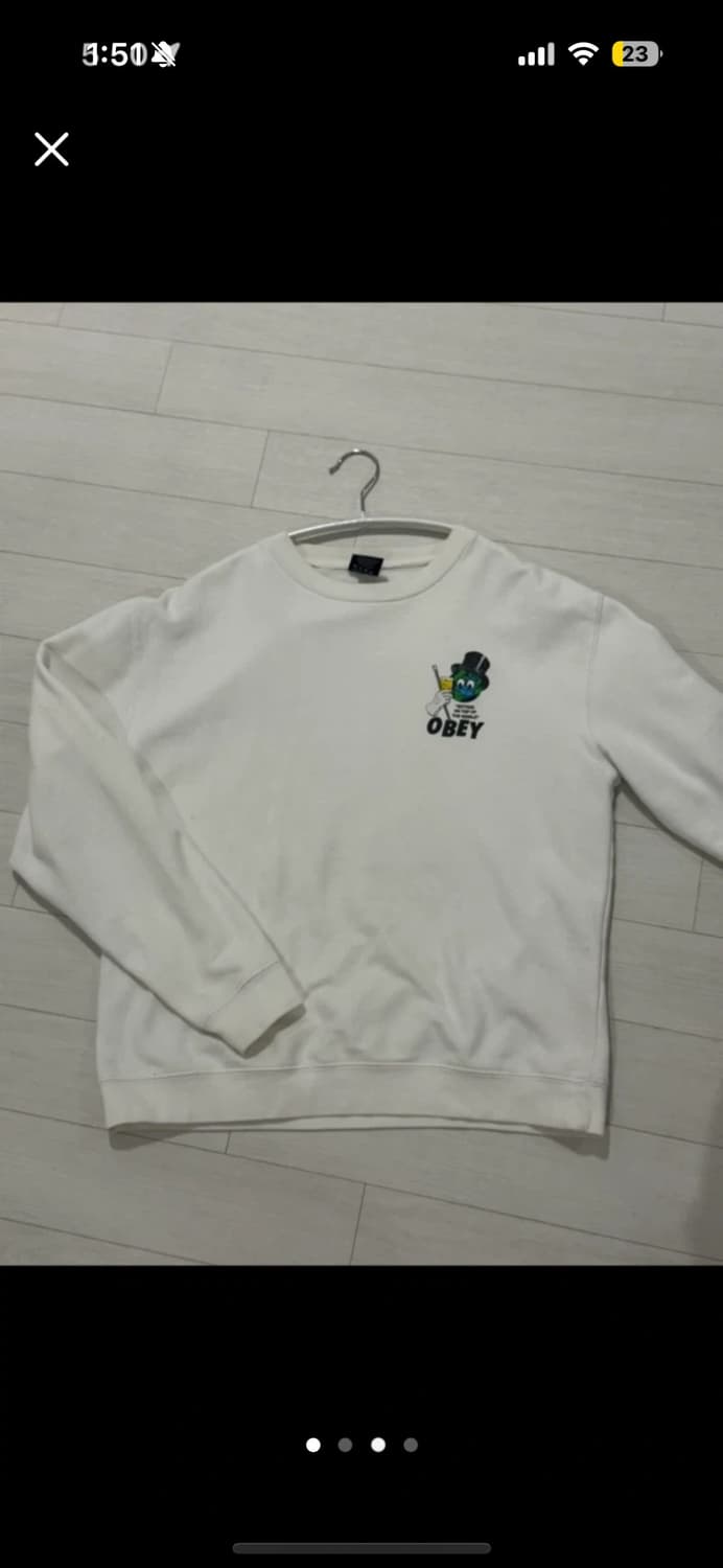 오베이 맨투맨 obey 3종 S (그레이,멜란지그레이, 화이트) 상품이미지1