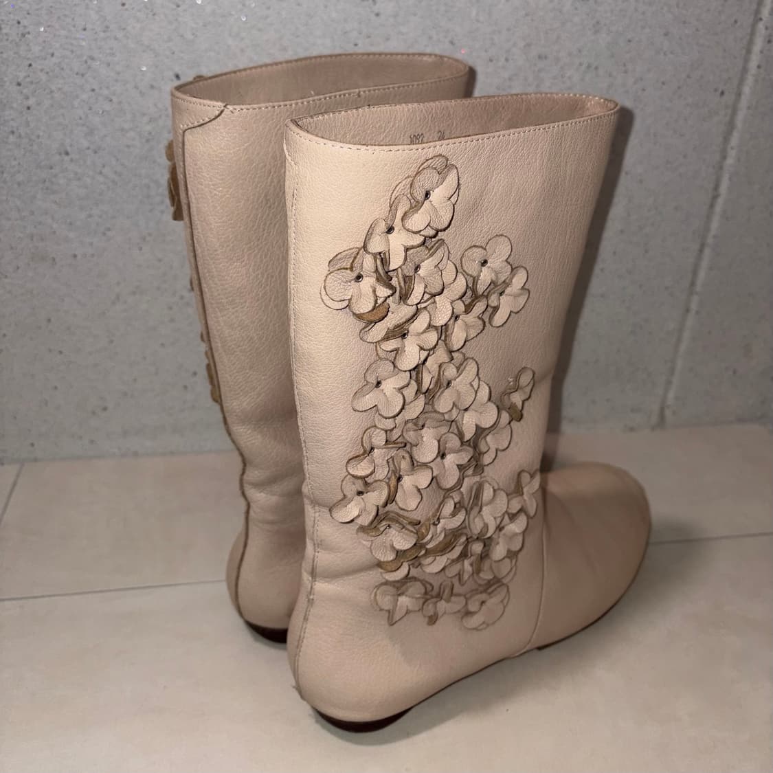 빈티지 양가죽 플로럴 부츠 상품이미지1