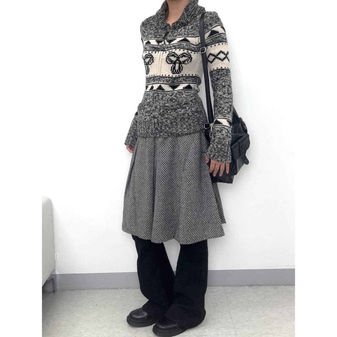 빈티지 노르딕 울 니트 집업 상품이미지3