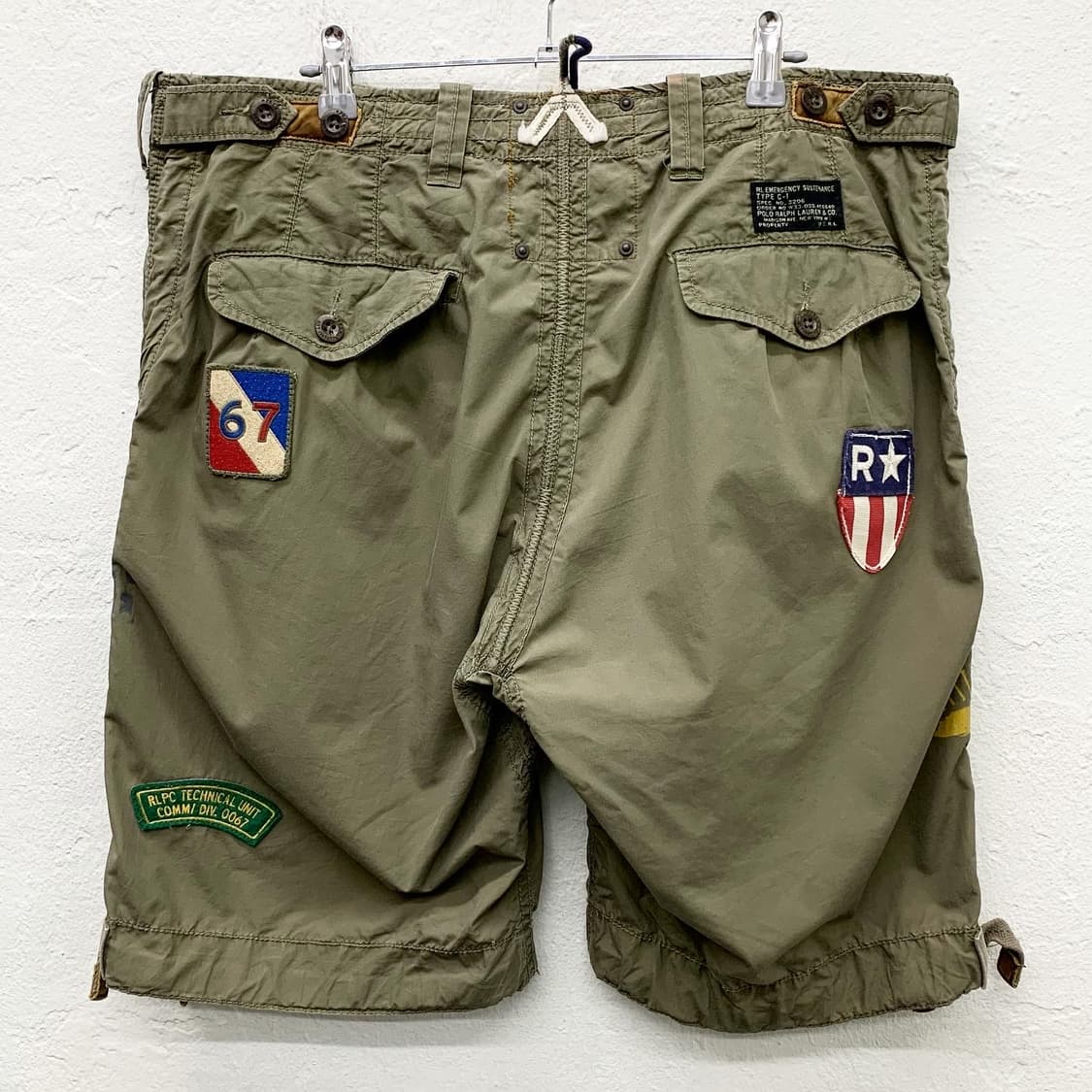 폴로 랄프로렌 카키 빈티지프린팅 와펜 하프팬츠 상품이미지3