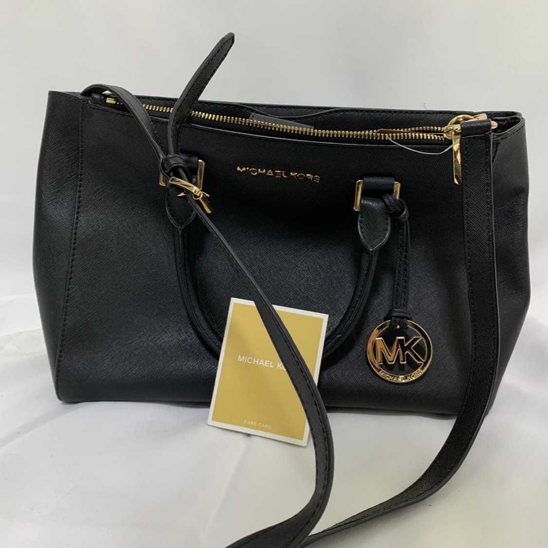 마이클코어스 블랙 레더 금장 숄더 스트랩 토트백 빈티지 가방 상품이미지9