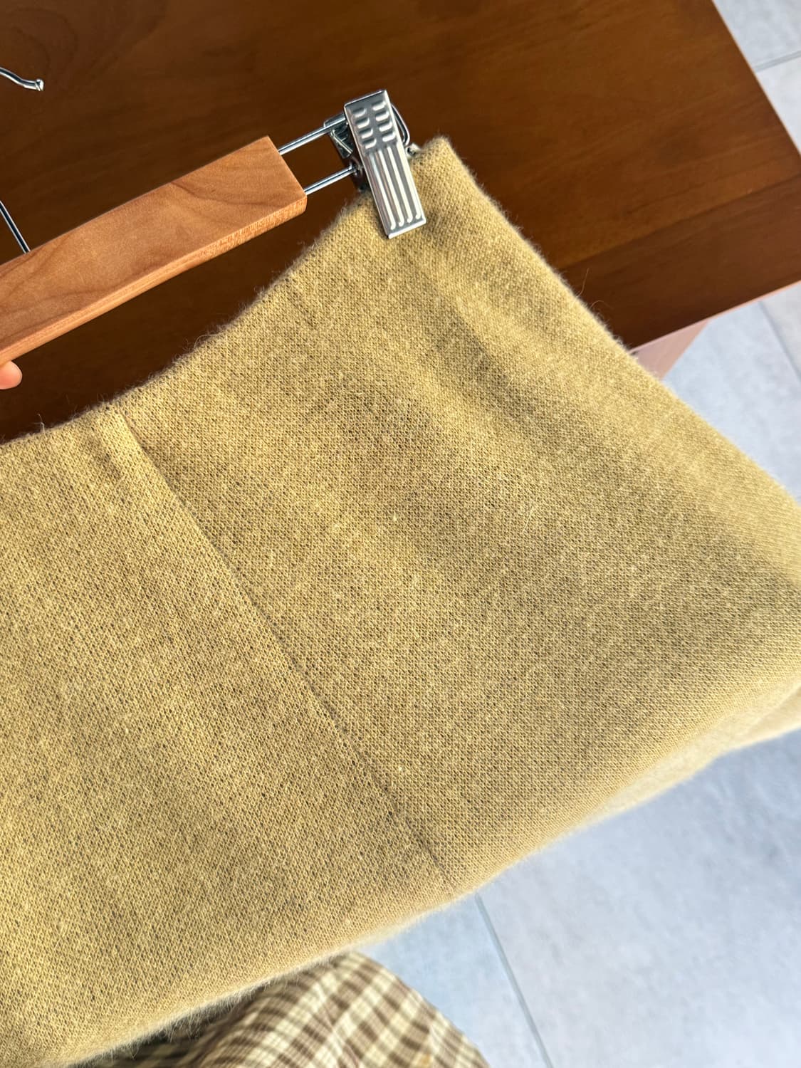 베이지 울 혼방 니트스커트 상품이미지2