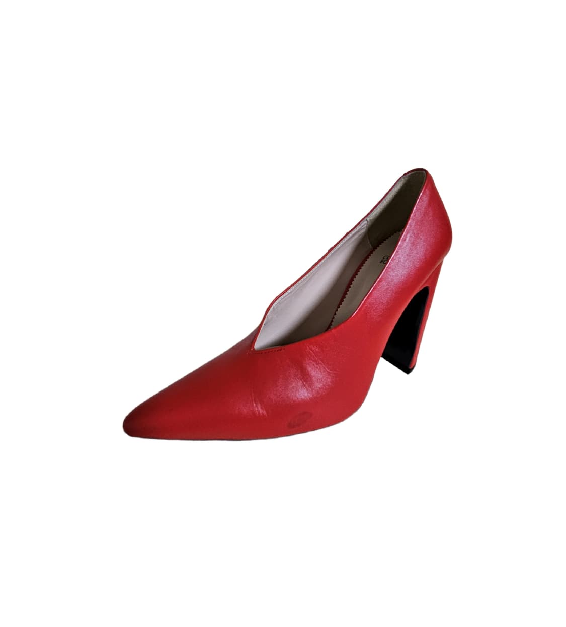 [미사용] 슈콤마보니 V컷 와이드 레드 펌프스 힐 👠 225 상품이미지5