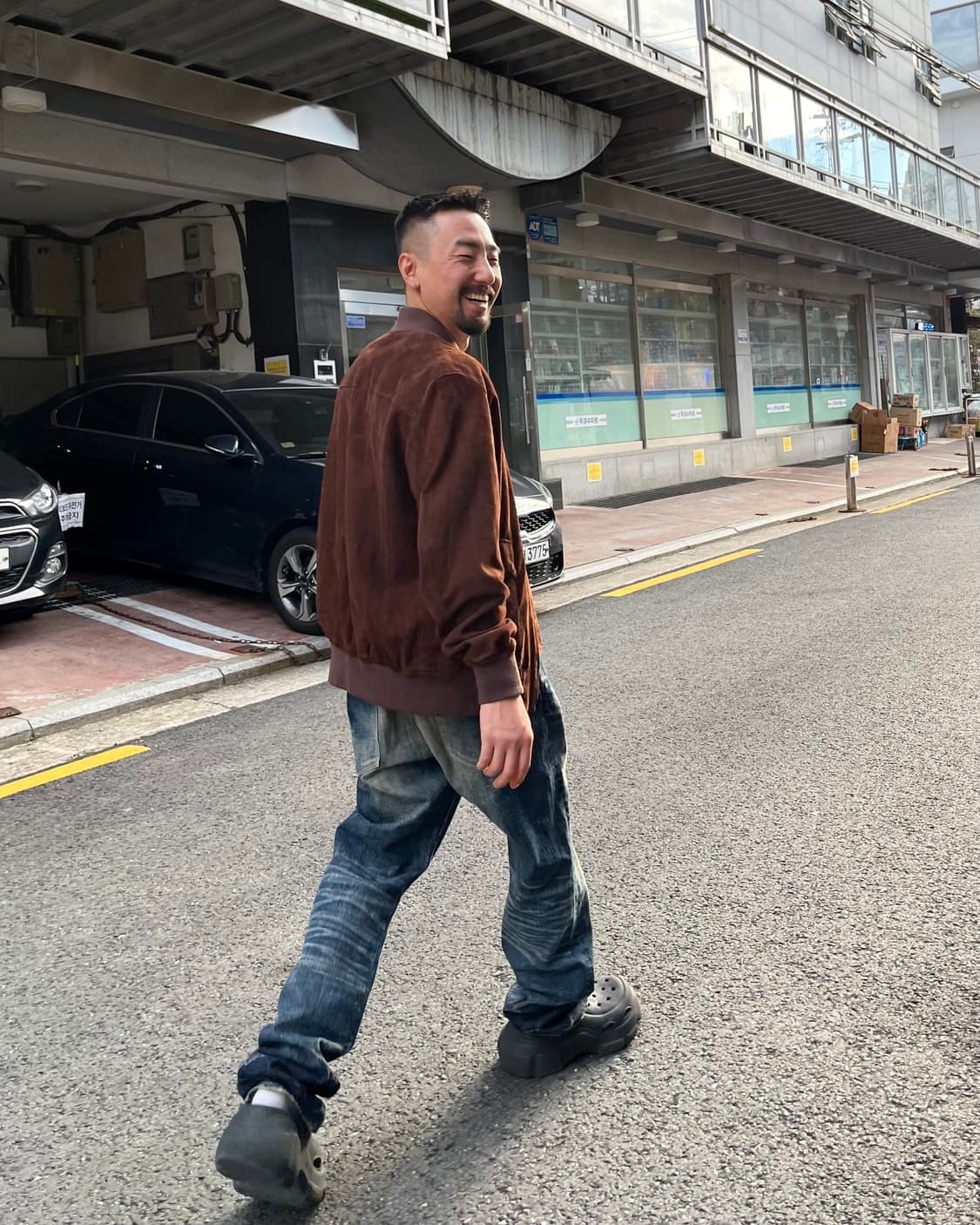 LOHNT Italy 양가죽 스웨이드 블루종 상품이미지2