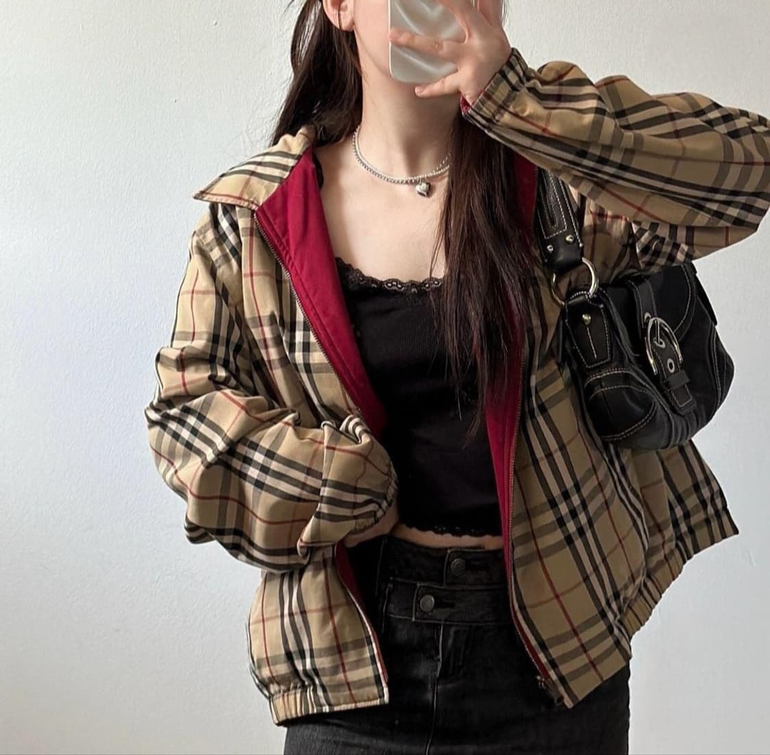 버버리 버건디 기마로고 리버시블 자켓 상품이미지1