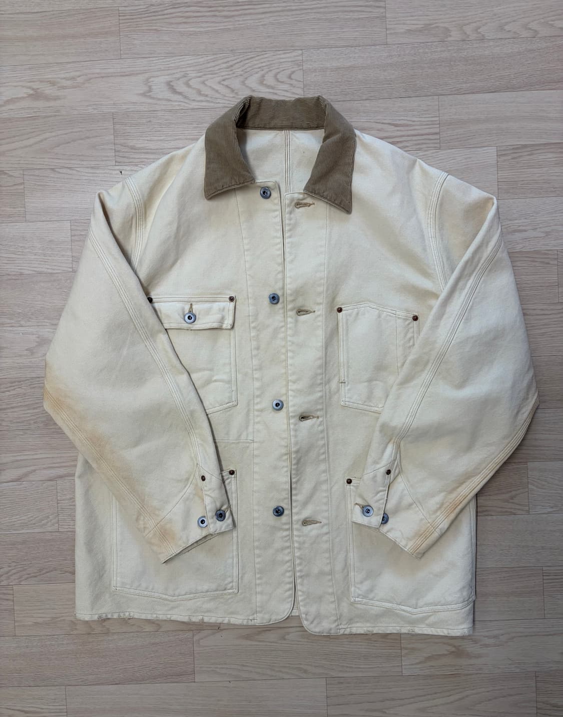 [2] 아프레쎄 빈티지 실크 헴프 커버올 자켓 상품이미지2