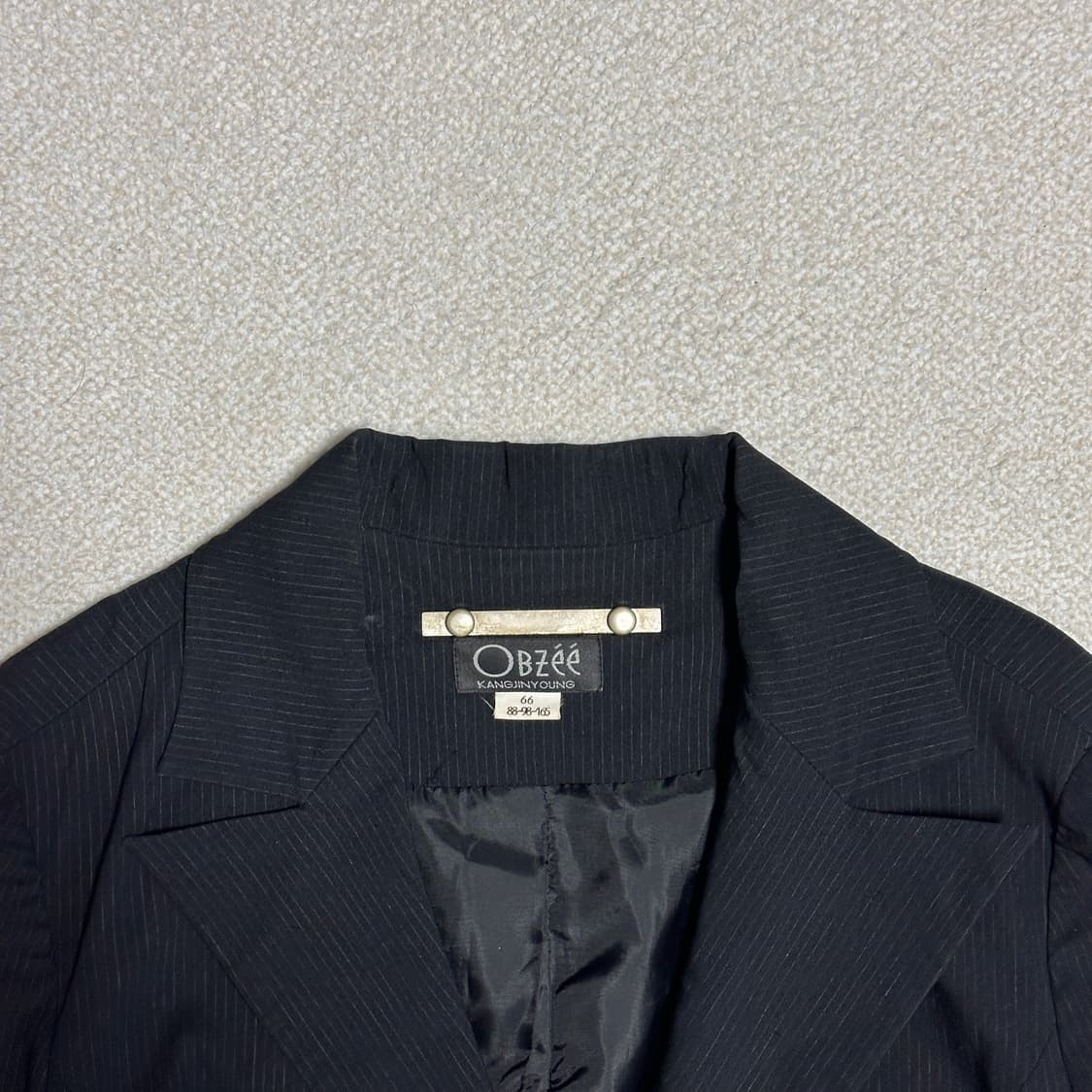 오브제 스트라이프 롱 자켓 상품이미지5