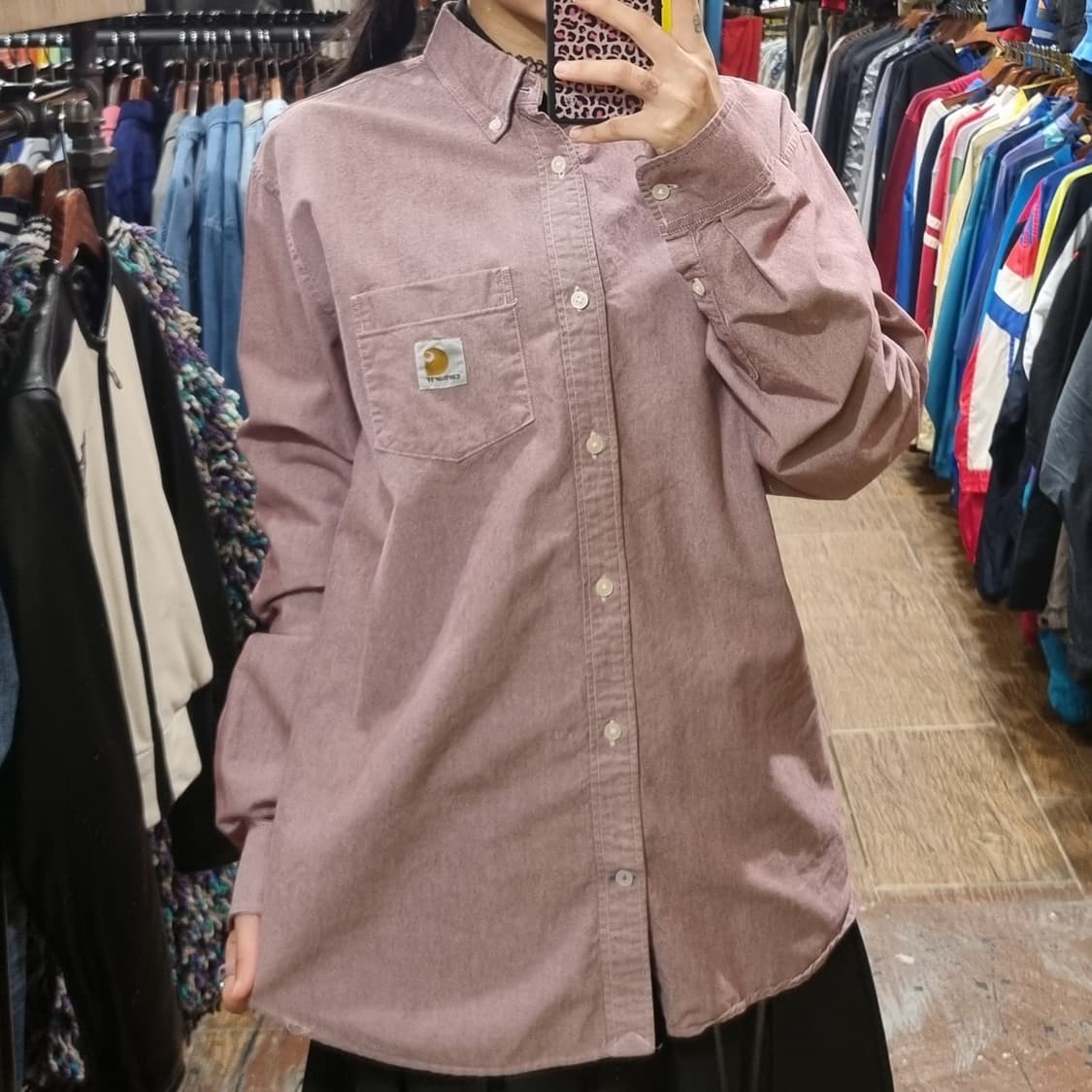 [Hi] 칼하트 긴팔 셔츠 로즈 핑크 상품이미지3