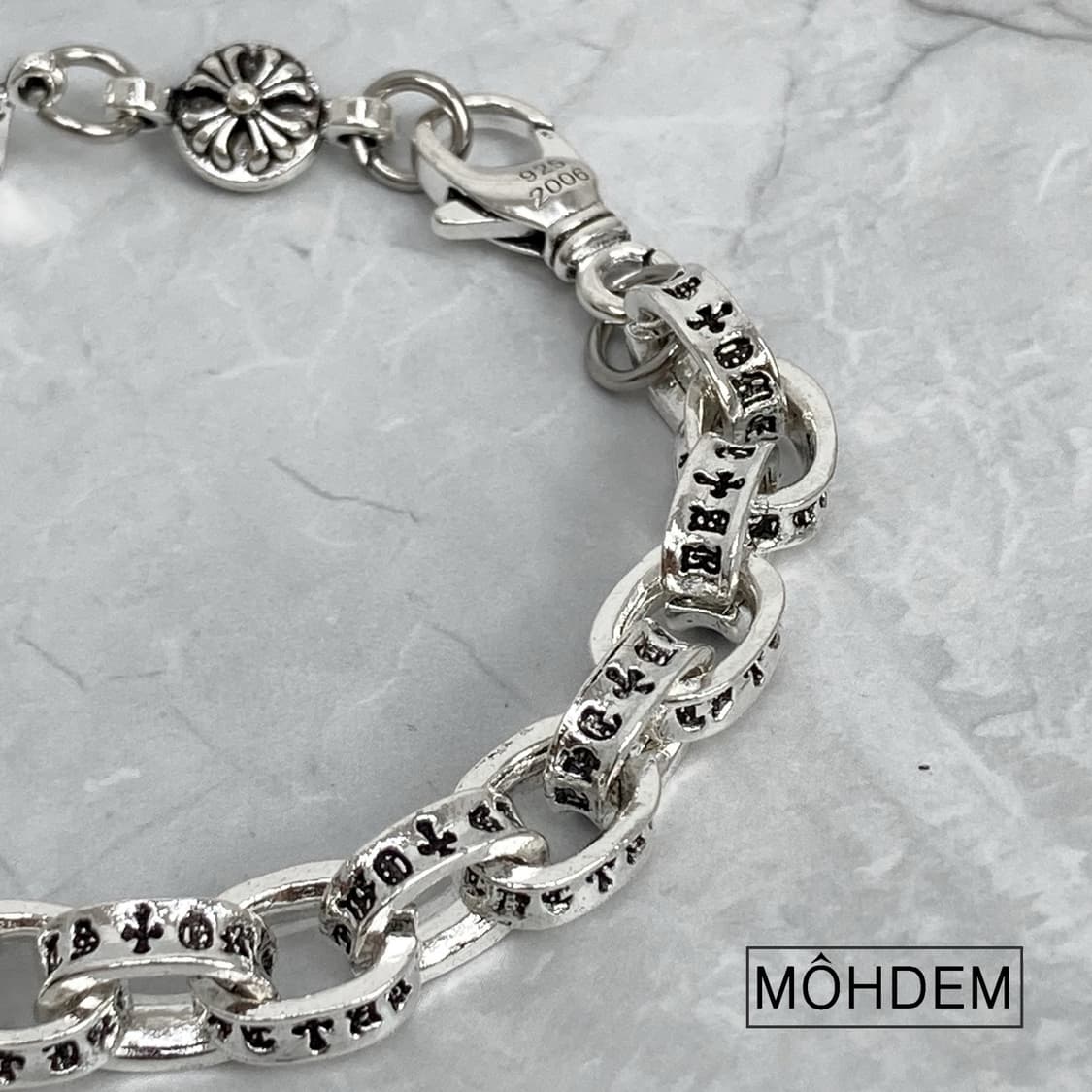 [Unisex] 하프&하프 크롬 실버 체인팔찌 상품이미지8