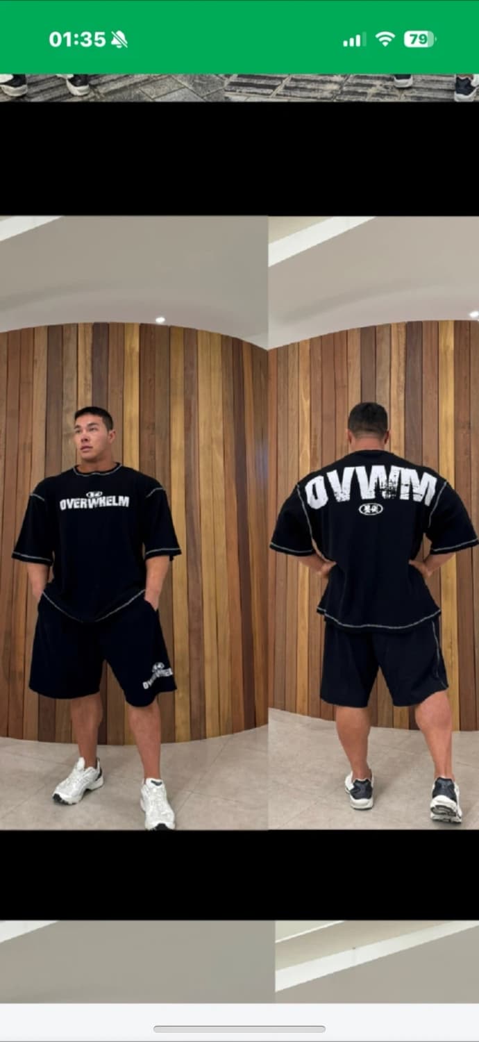 압도 반팔 와플 셋업 L 상품이미지1