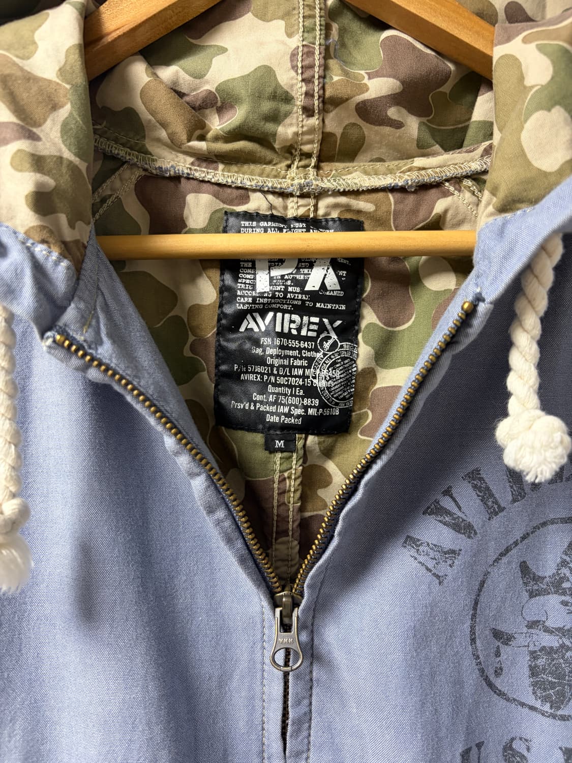 아비렉스 빈티지 카모 코튼 후드 자켓 상품이미지3