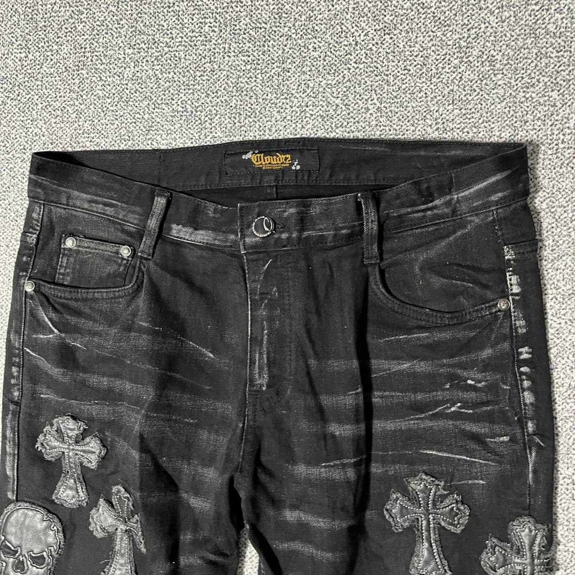 클라우드27 크로스 패치워크 데님 팬츠 상품이미지2